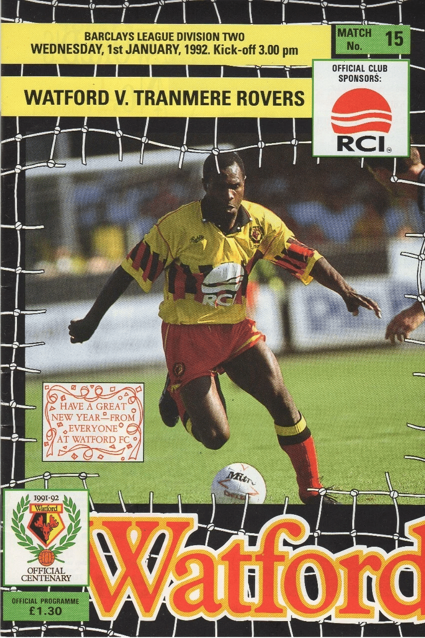Watford v Tranmere Rovers match programme